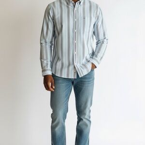 Classic Blue Striped Dress Shirt for Men​